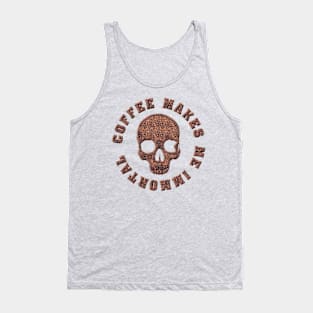 Coffee Beans Skull Latte and Espresso Lovers Design Tank Top